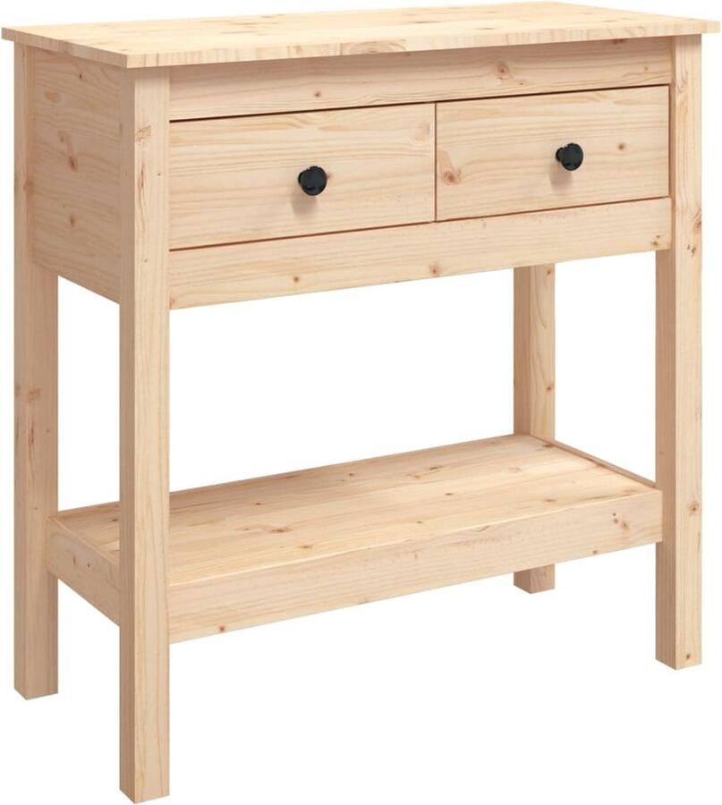 VidaXL Wandtafel 75x35x75 cm massief grenenhout Wandtafel Houten Tafel Grenoblehouten Tafel Salontafel Entreetafel Vintage Tafel Industriële Tafel Design Tafel - Foto 2