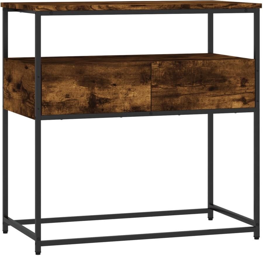 VidaXL Wandtafel 75x40x75 cm bewerkt hout gerookt eikenkleurig Wandtafel Wandtafels Bijzettafel Console Tafel