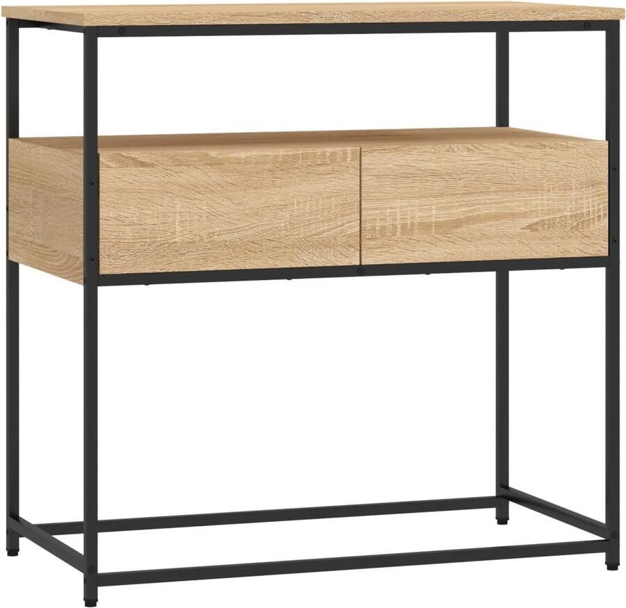 VidaXL -Wandtafel-75x40x75-cm-bewerkt-hout-sonoma-eikenkleurig - Foto 1