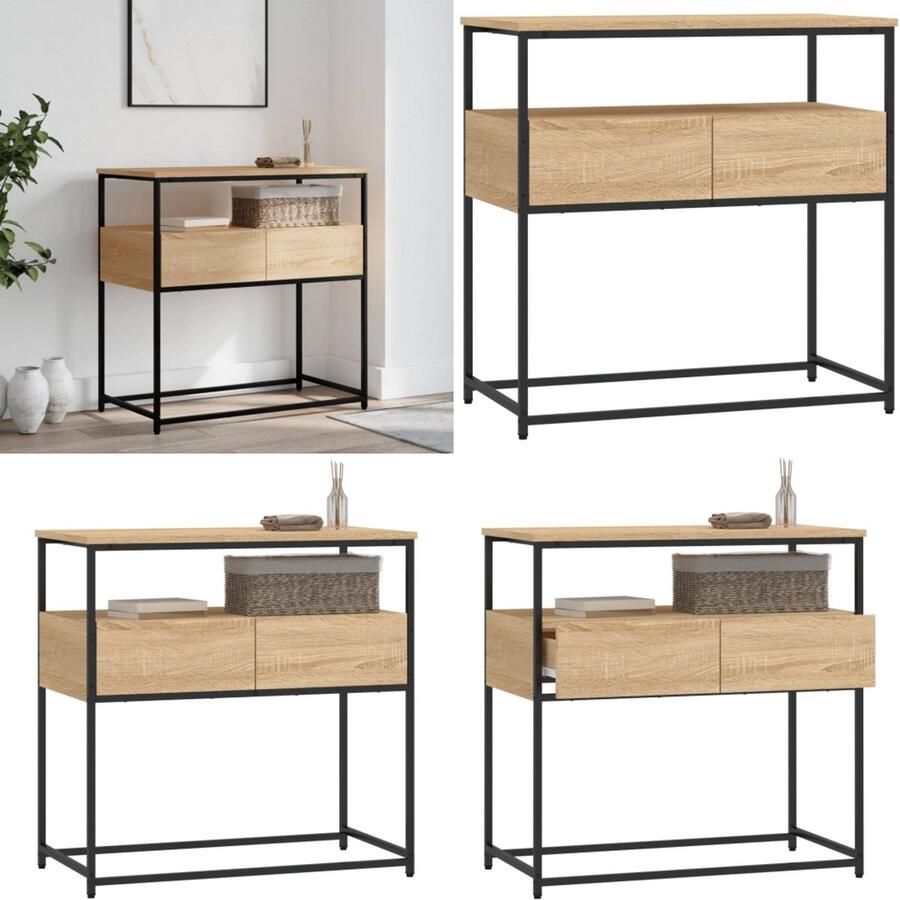VidaXL Wandtafel 75x40x75 cm bewerkt hout sonoma eikenkleurig Wandtafel Wandtafels Bijzettafel Console Tafel