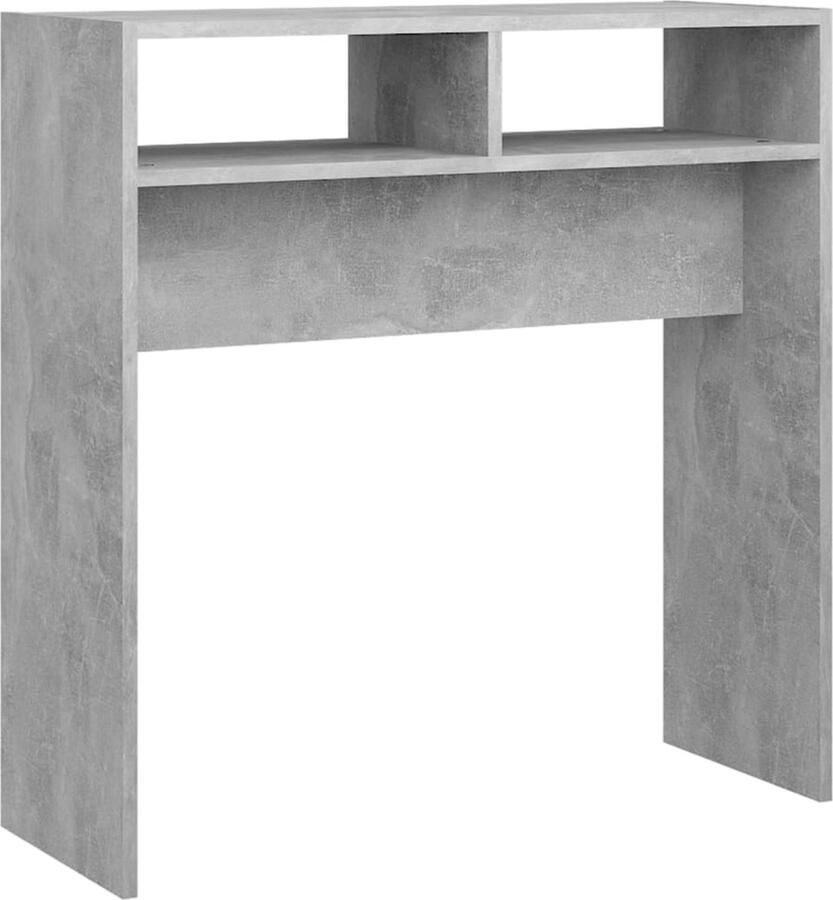 VidaXL Wandtafel 78x30x80 cm Bewerkt hout Betongrijs Consoletafel Bijzettafel Wandtafel Entreetafel Livingroom Furniture