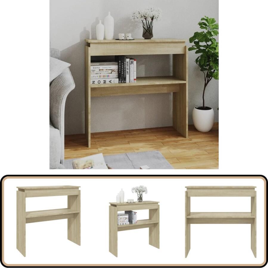 VidaXL Wandtafel 80x30x80 cm Sonoma Eiken Consoletafel Wandtafel Bijzettafel Houten Tafel Eiken Tafel Living Room Furniture Entree Tafellaar