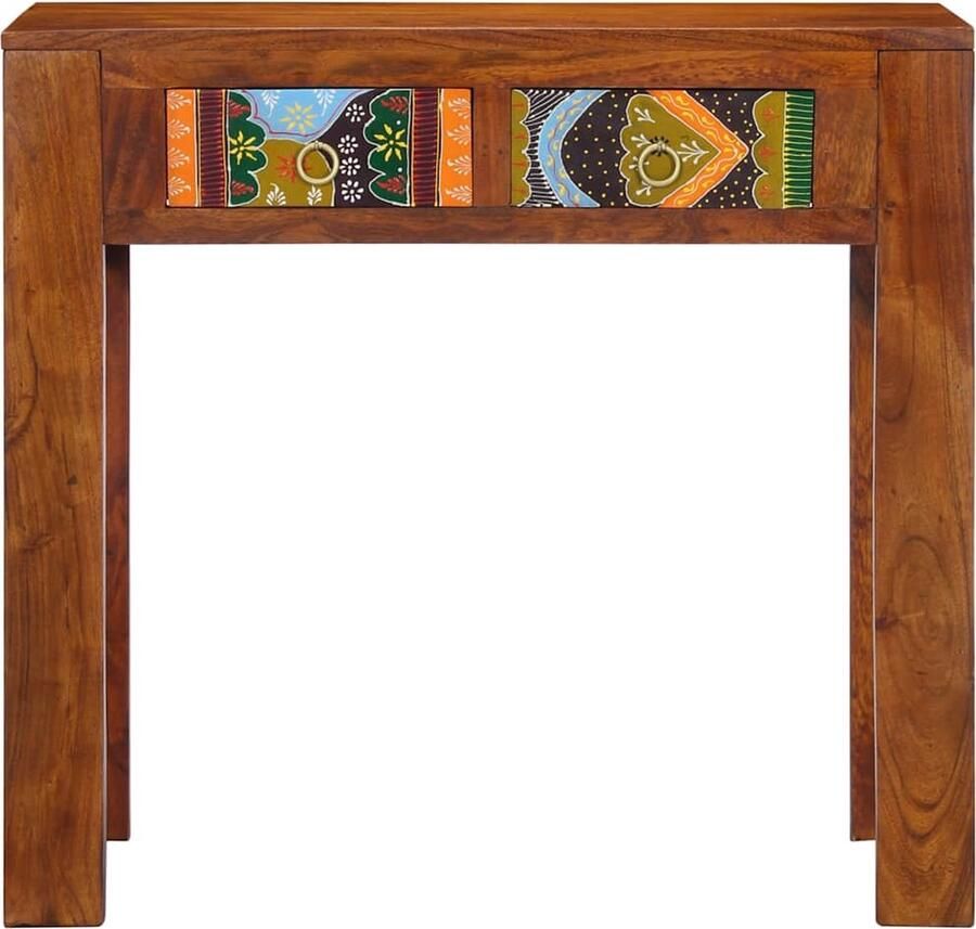 VidaXL Wandtafel 80x35x75 cm massief acaciahout Wandtafel Salontafel Houten Tafel Acacia Hout Vintage Tafel - Foto 2