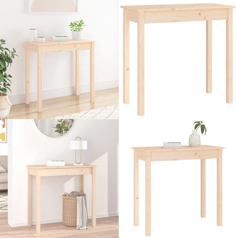 VidaXL Wandtafel 80x40x75 cm massief grenenhout Wandtafel Wandtafels Consoletafel Houten Wandtafel