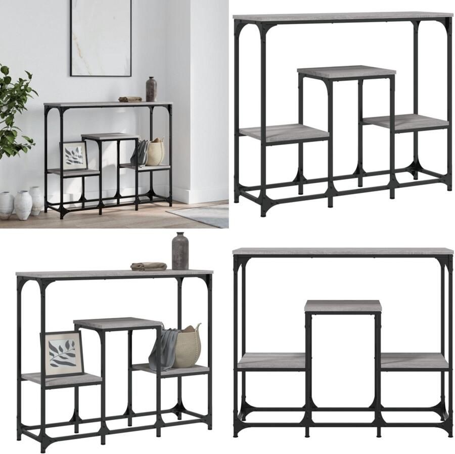 VidaXL -Wandtafel-89 5x28x76-cm-bewerkt-hout-grijs-sonoma-eikenkleurig - Foto 1