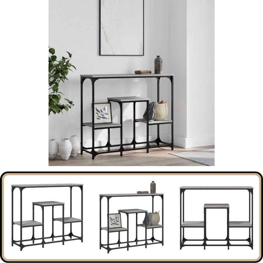 VidaXL Wandtafel 89 5x28x76 cm Grijs Sonoma Eiken Wandtafel Salontafel Bijzettafel Consolle Tafel Houten Tafel Grijze Tafel