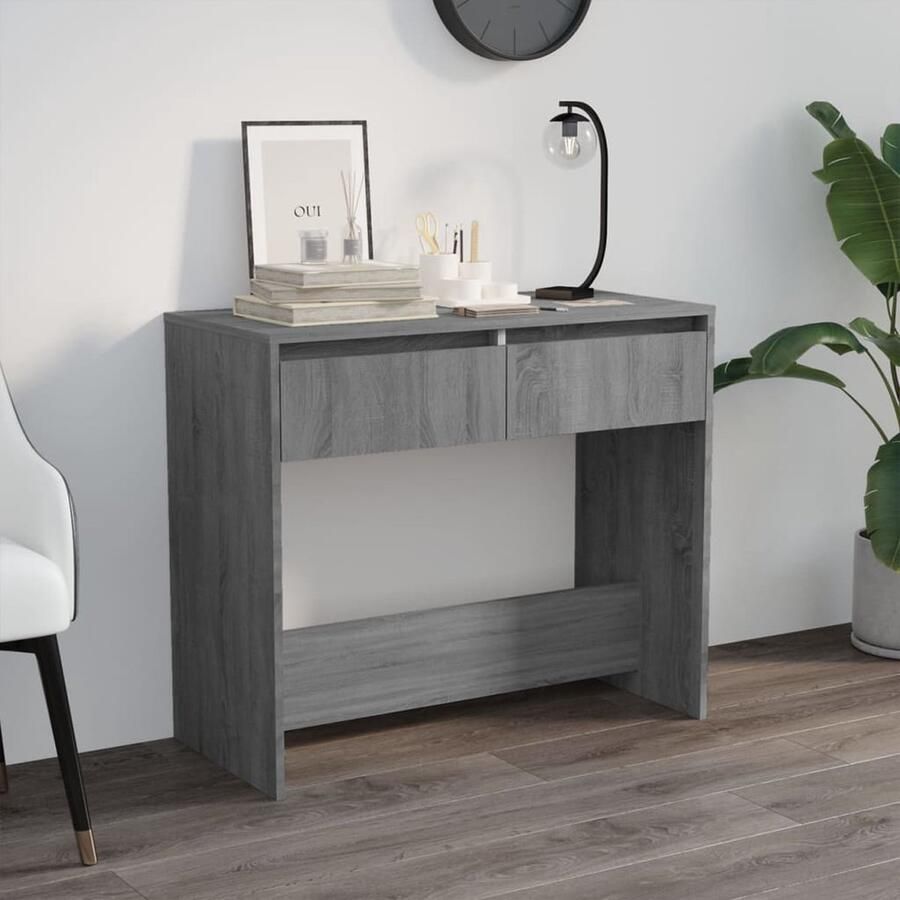 VidaXL Wandtafel 89x41x76 5 cm Grijs Sonoma Eiken Consoletafel Salontafel Entreetafel Bijzettafel Grijze Meubelen Houten Meubelen Scandinavische Stijl Moderne Meubelen Decoratief Meubel Opbergmeubel - Foto 2