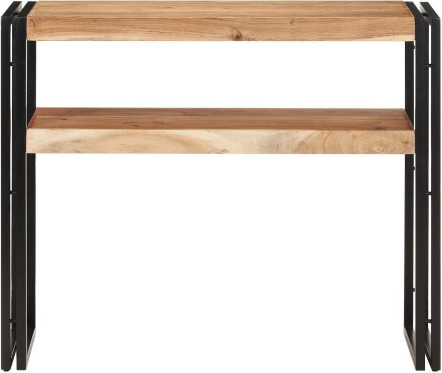 The Living Store Wandtafel 90x30x75 cm massief acaciahout Wandtafel Salontafel Acacia Hout Vintage Industrieel Designmeubilair