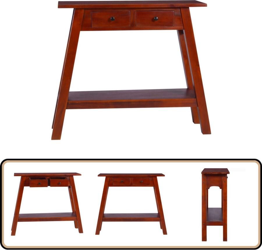 VidaXL -Wandtafel-90x30x75-cm-massief-mahoniehout-klassiek-bruin