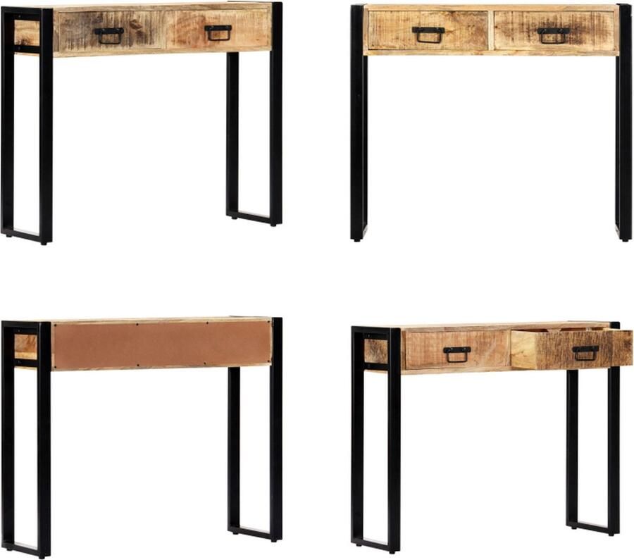 VidaXL Wandtafel 90x30x75 cm massief mangohout Console Tafel Console Tafels Bijzettafel Bijzettafels