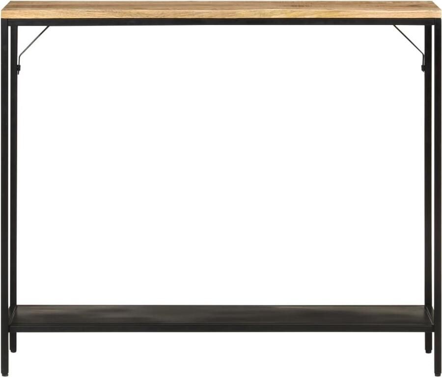 VidaXL Wandtafel 90x30x75 cm massief ruw mangohout en ijzer Wandtafel Wandtafels Bijzettafel Console Tafel