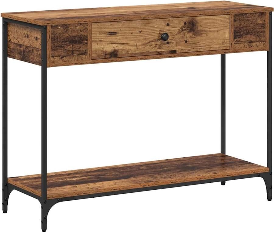 VidaXL Wandtafel Anders Oud hout 100 x 34 5 x 75 cm Bewerkt hout