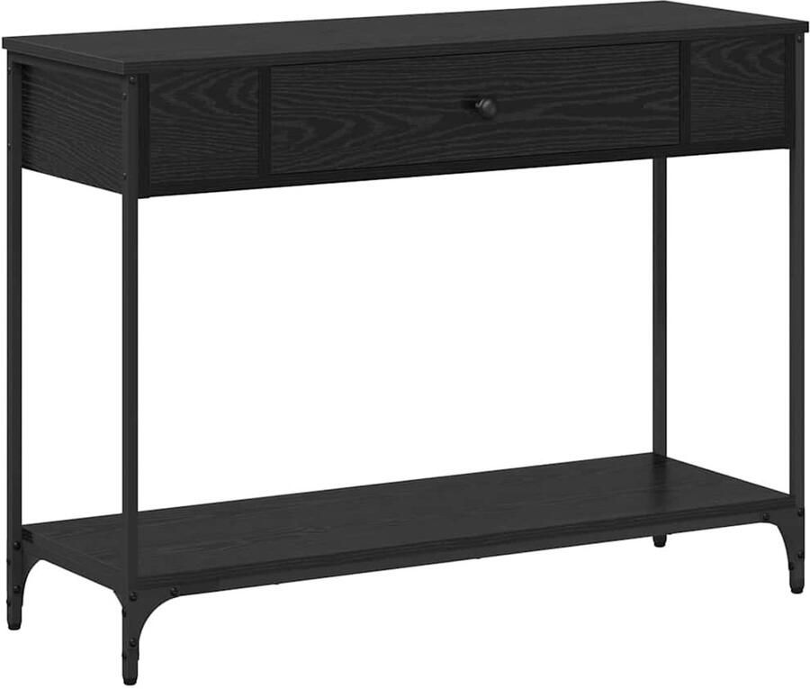 VidaXL Wandtafel Anders Zwart eiken 100 x 34 5 x 75 cm Bewerkt hout - Foto 2