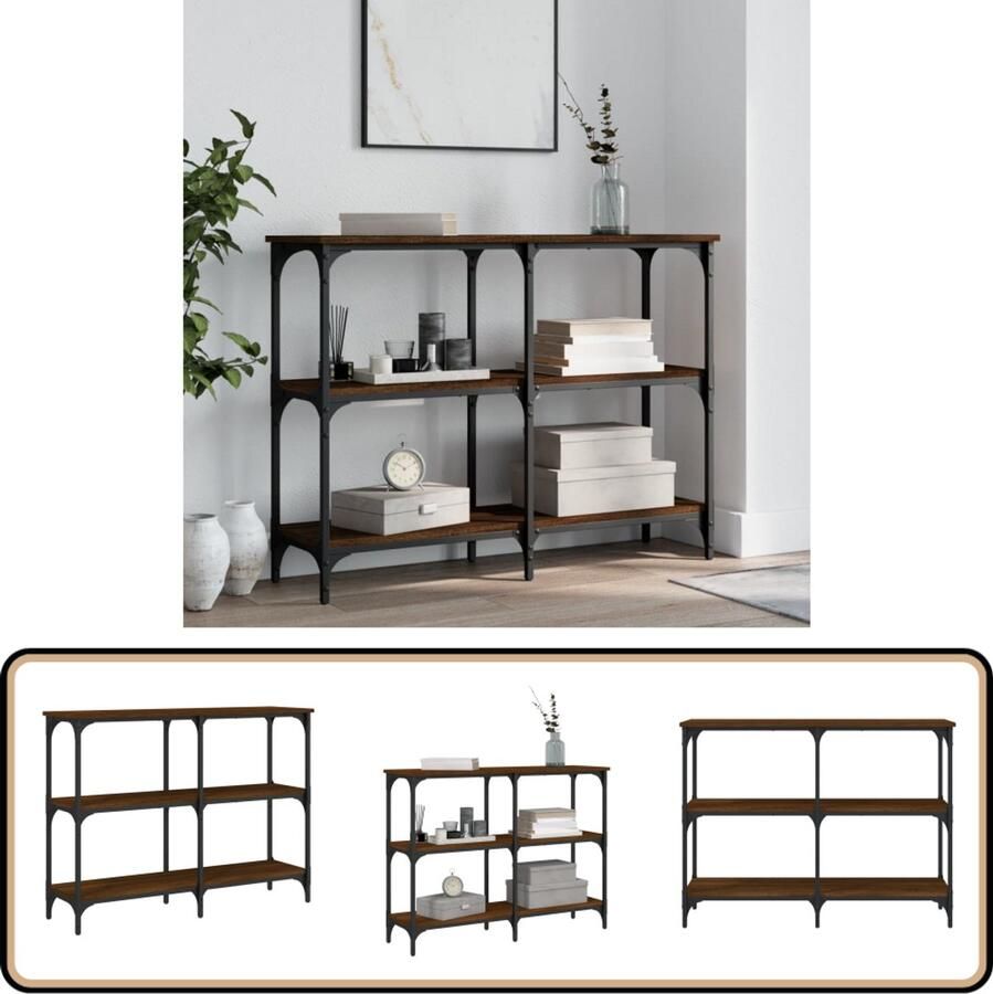 VidaXL -Wandtafel-100x29x75-cm-bewerkt-hout-bruin-eikenkleur - Foto 2