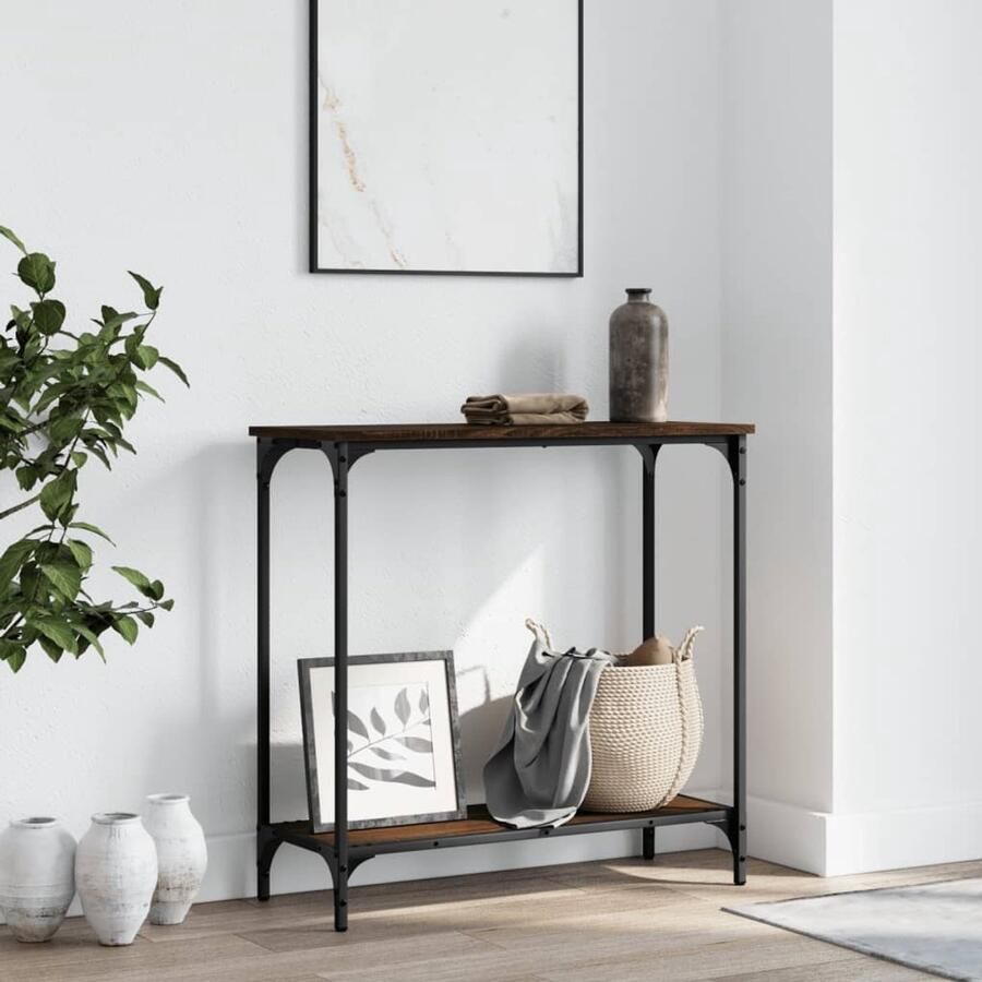 VidaXL Wandtafel Bruin Eikenkleur 75x30 5x75 cm Wandtafel Wandtafels Bijzettafel Console Tafel