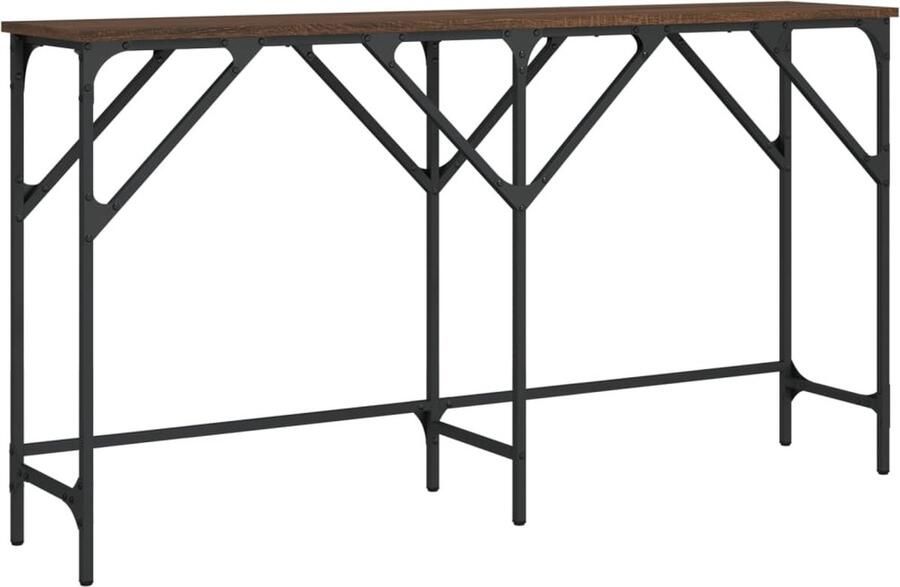 VidaXL Wandtafel Bruineiken 140x29x75 cm Wandtafel Wandtafels Bijzettafel Console Tafel