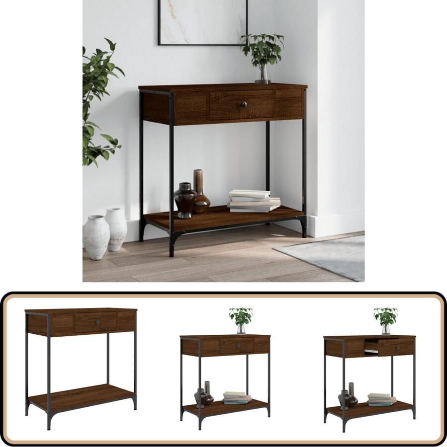 VidaXL -Wandtafel-75x34 5x75-cm-bewerkt-hout-bruin-eikenkleur - Foto 1