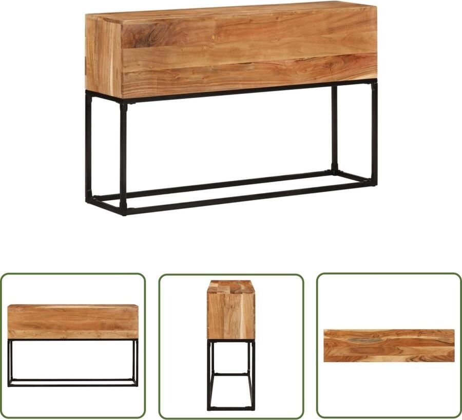 The Living Store Houten Consoletafel 120 x 30 x 75 cm Bruin Consoletafel Wandtafel Industrieel Design Houten Meubilair Acacia Hout - Foto 2