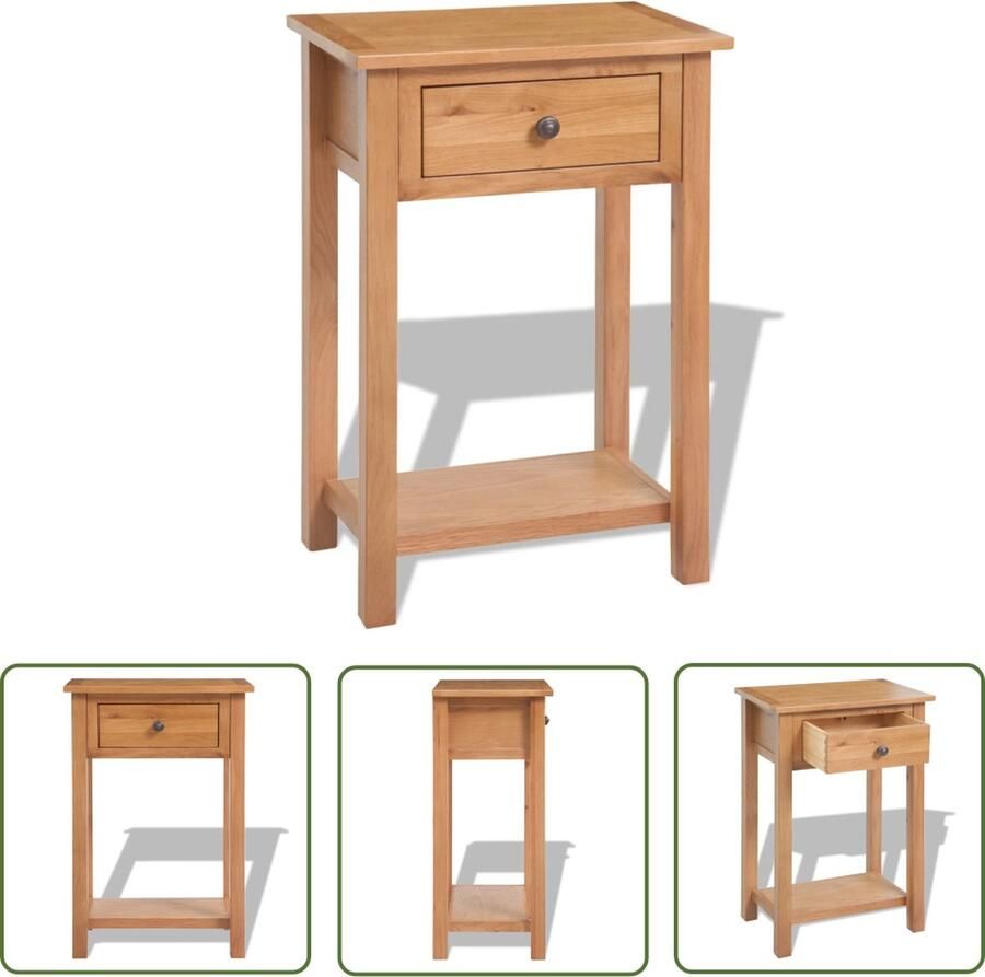 The Living Store Wandtafel Rustiek Eikenhout 50 x 32 x 75 cm Consoletafel Wandtafel Rustic Eikenhout Vintage - Foto 2