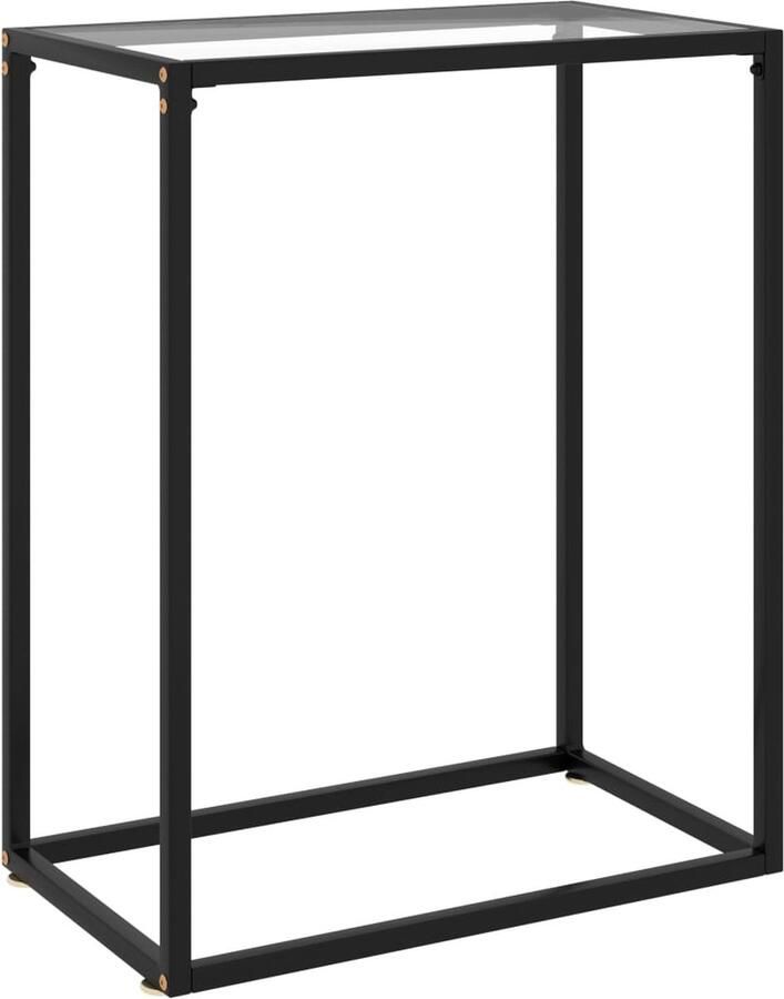 VidaXL Wandtafel Gehard glas 60x35x75 cm Wandtafel Transparant Tafel Glazen Tafel Modern Design Sidetable Salontafel Entreetafel Muurhanger Opbergmogelijkheden Minimalistisch Stijlvol Compact Ruimtebesparend - Foto 2