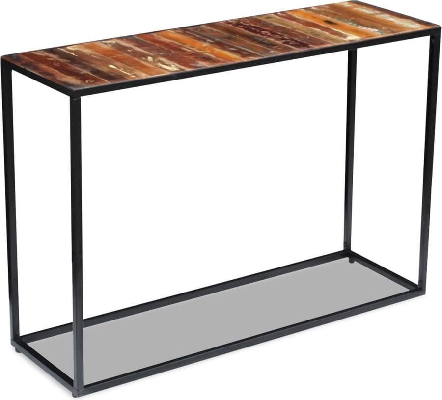 VidaXL Wandtafel Gerecycled Hout 110x35x76 cm Wandtafel Houten Tafel Vintage Tafel Industriële Tafel Multifunctionele Tafel Salontafel Entreetafel Tv Tafel Handmade Furniture Recycled Wood - Foto 2