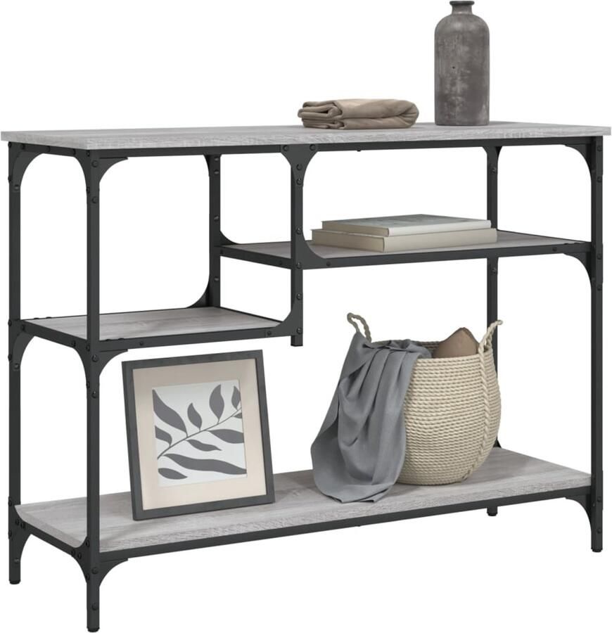 VidaXL Wandtafel Grijs Sonoma Eiken 100x35x75 cm Wandtafel Wandtafels Bijzettafel Console Tafel