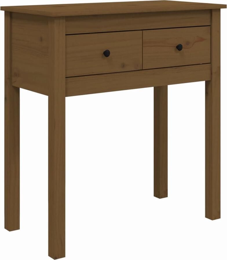 VidaXL Wandtafel Honingbruin Massief Grenenhout Wandtafel Houten Tafel Grenenhout Salontafel Entreetafel Vintage Industriële Stijl Decoratief Opbergruimte