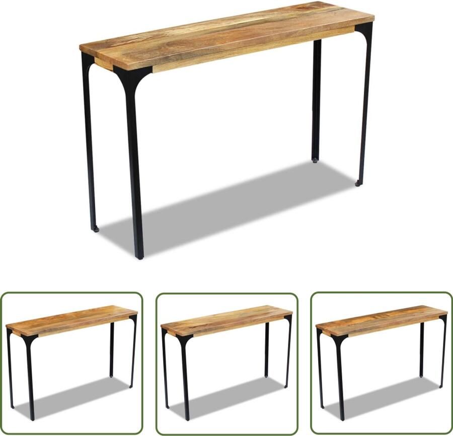 VidaXL Wandtafel Mangohout 120x35x76 cm Wandtafel Mango Hout Consoletafel Salontafel Bijzettafel Interieurdecoratie Handmade Furniture Vintage Meubelen Bruine Tafel