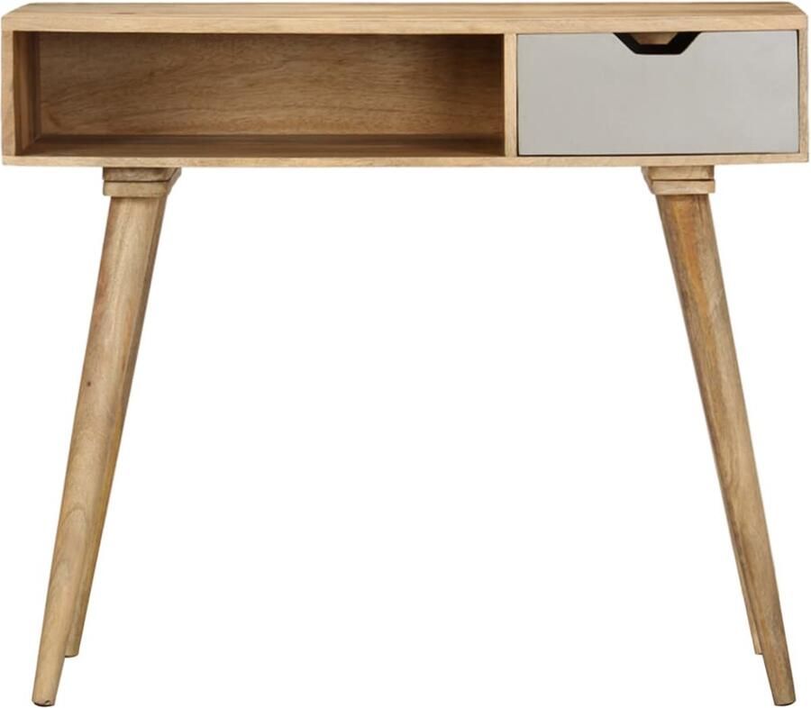 VidaXL Wandtafel Mangohout 89x44x76 cm Natuur Wandtafel Mangohol Rustic Vintage Industriële Meubelen Entreetafel Bijzettafel Tv Tafeltje - Foto 2