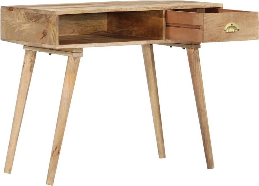 VidaXL Wandtafel Mangohout 90x45x75 cm Wandtafel Mangohouten Tafel Rustic Tafellamp Vintage Kastje Entreebank