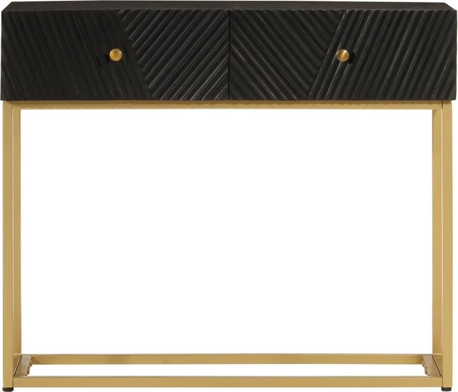 VidaXL Wandtafel Mangohout en IJzer Zwart Wandtafel Wandtafels Bijzettafel Console Tafel - Foto 2
