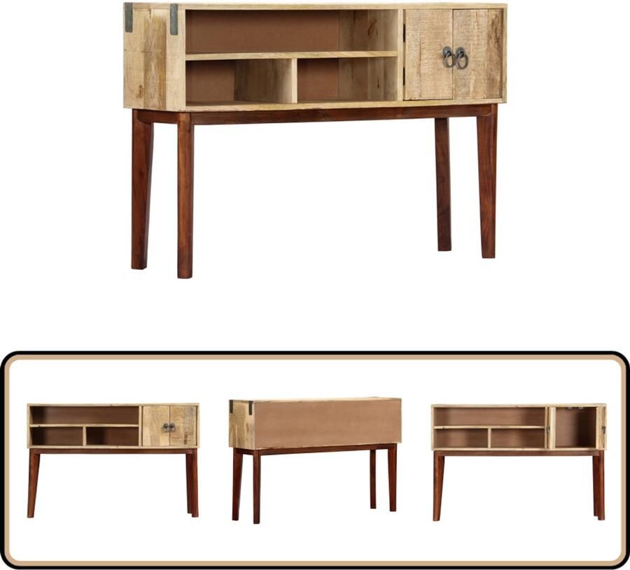 VidaXL -Wandtafel-115x30x76-cm-massief-ruw-mangohout - Foto 3