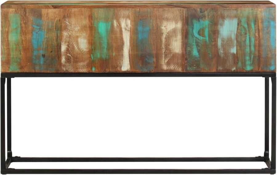VidaXL Wandtafel Massief Gerecycled Hout 120x30x75 cm Consoletafel Industriele Stijl Houten Consoletafel Vintage Kast Entreebank Salontafel Bruine Consoletafel