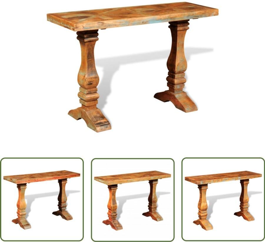 VidaXL Wandtafel massief gerecycled hout 120x40x76 cm Wandtafel Antiek Landelijke Stijl Houten Wandtafel Salontafel Entreetafel Retro Upcycled Furniture Gerecycleerd Hout