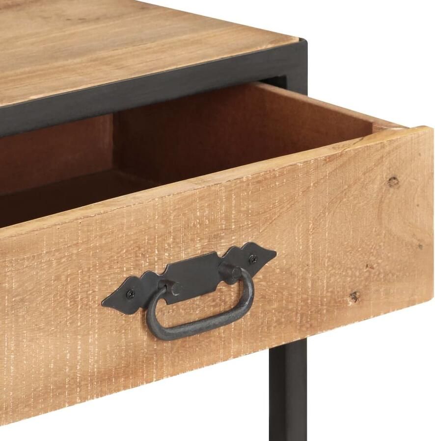 VidaXL Wandtafel Massief Gerecycled Hout 90x35x74 cm Console Tafel Industrieel Design Vintage Stijl Hergebruikt Hout Metalen Onderstel Salontafel Entreetafel Kastje - Foto 2