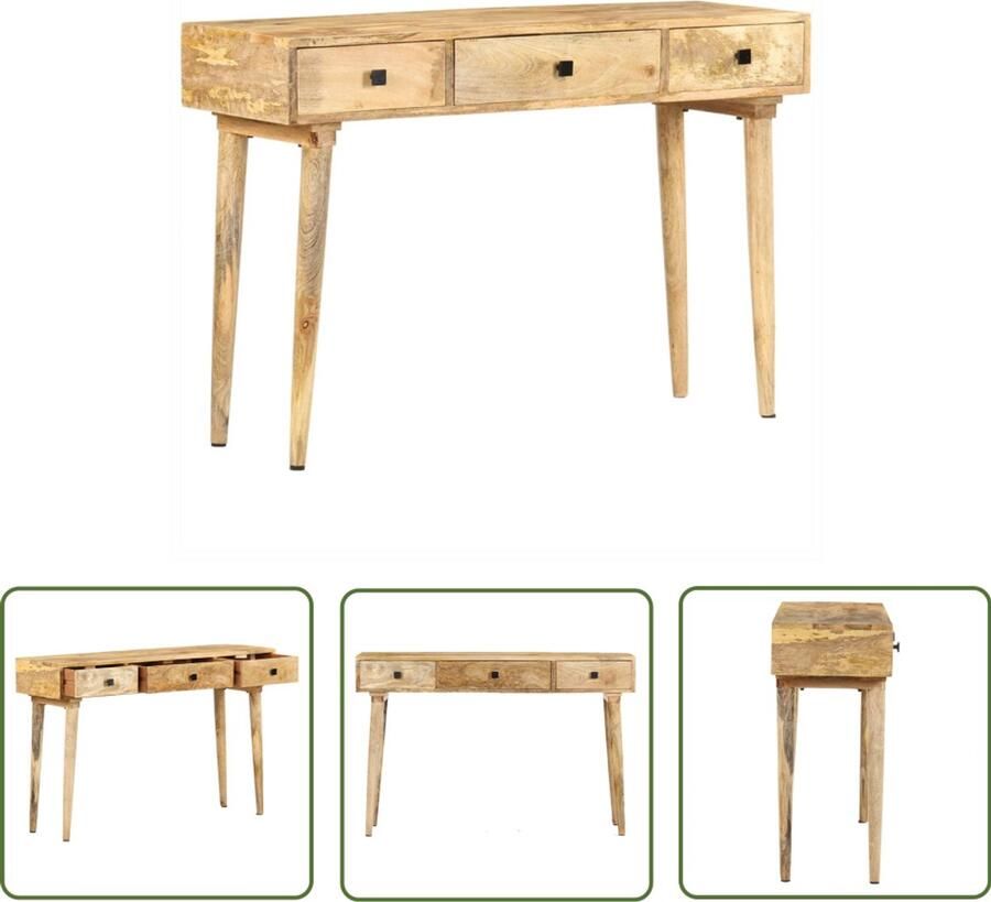 VidaXL Wandtafel Massief Mangohout 115x35x76 cm Wandtafel Mango Wood Rustic Entreetafel Bijzettafel Tv Tafellaar