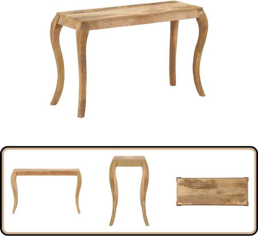 VidaXL Wandtafel Massief Mangohout 118x38x76 cm Vintage Wandtafel Mangoholentegel Salontafel Wanddecoratie Retro Meubilair