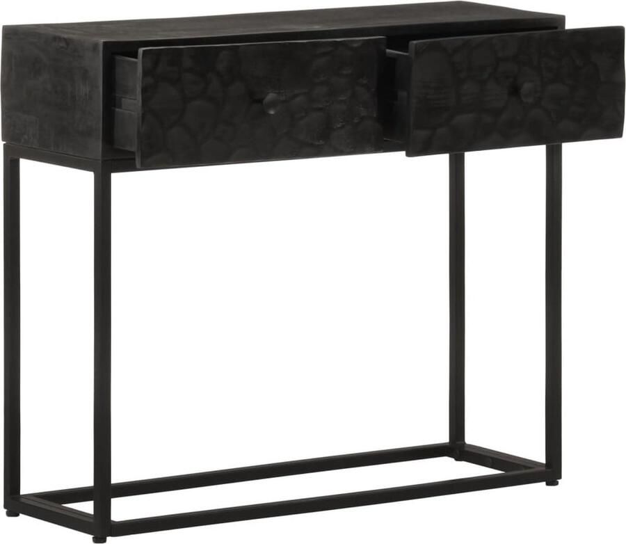 VidaXL Wandtafel Massief Mangohout Zwart Wandtafel Wandtafels Bijzettafel Console Tafel