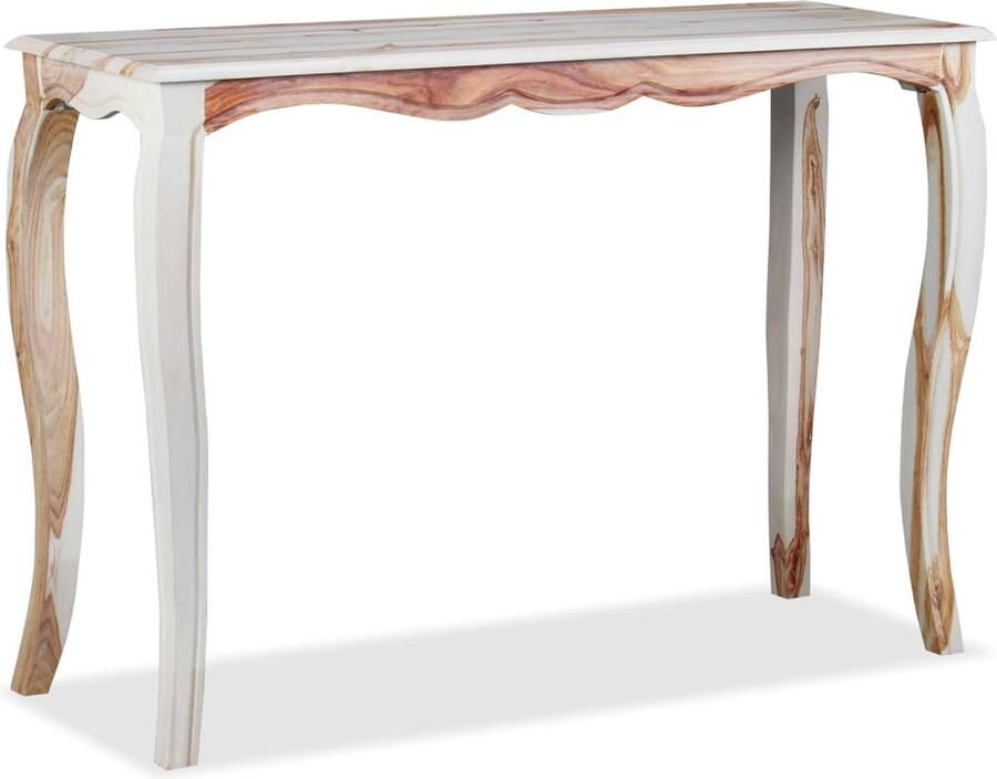 VidaXL Wandtafel Massief Sheeshamhout 110x40x76 cm Wandtafel Salontafel Entreetafel Sheeshamhouten Meubilair Vintage Design Industriële Stijl Bruine Meubelen Witte Meubelen - Foto 2