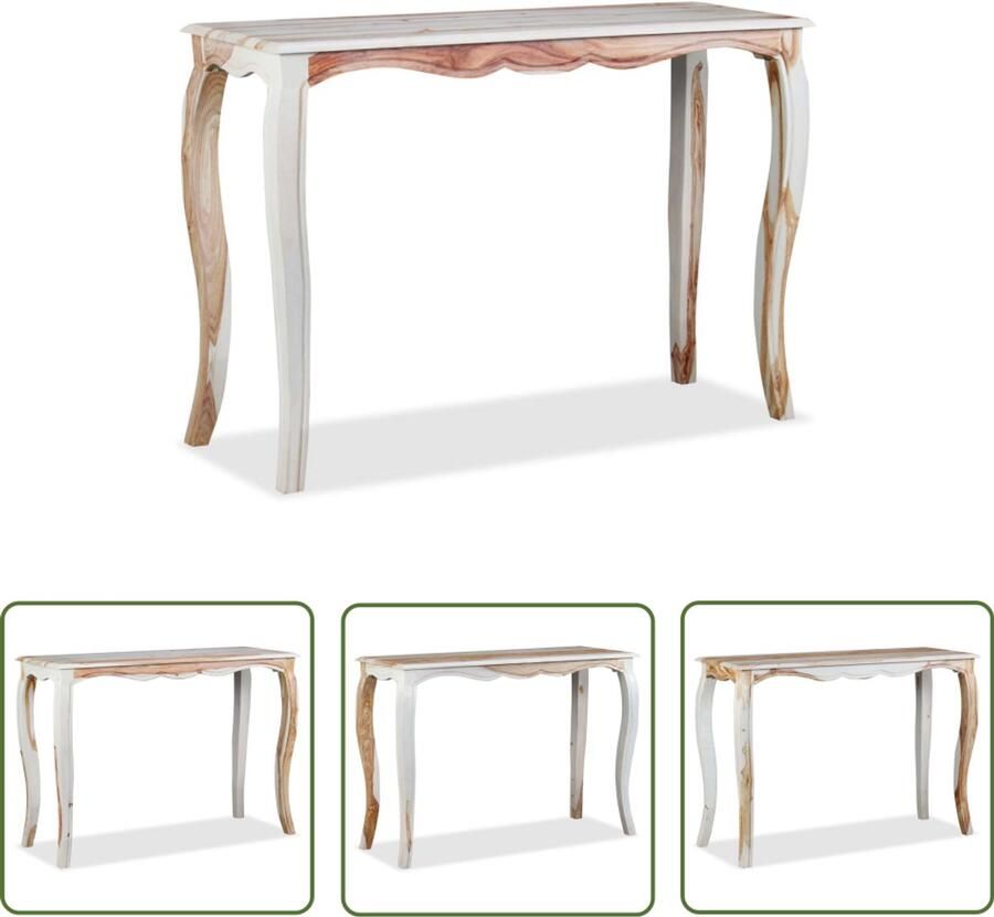 VidaXL Wandtafel Massief Sheeshamhout 110x40x76 cm Wandtafel Salontafel Entreetafel Sheeshamhouten Meubilair Vintage Design Industriële Stijl Bruine Meubelen Witte Meubelen