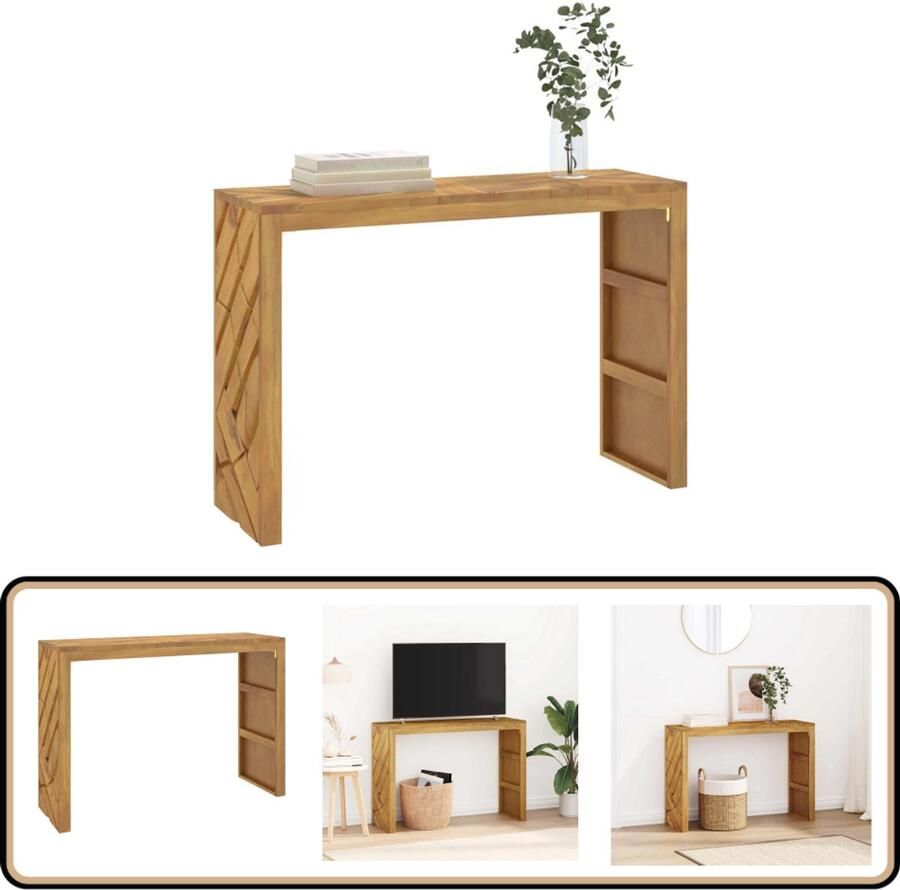 VidaXL Wandtafel Massief Teakhout 110x35x75 cm Wandtafel Wandtafels Console Tafel Console Tafels