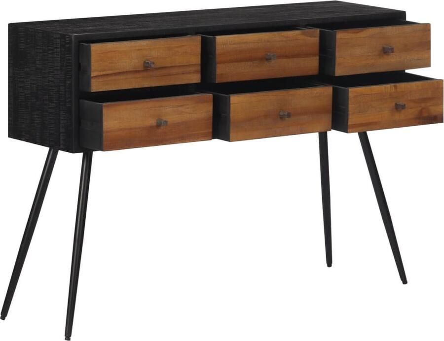 VidaXL Wandtafel Massief Teakhout 116x30x76 cm Wandtafel Wandtafels Bijzettafel Console Tafel