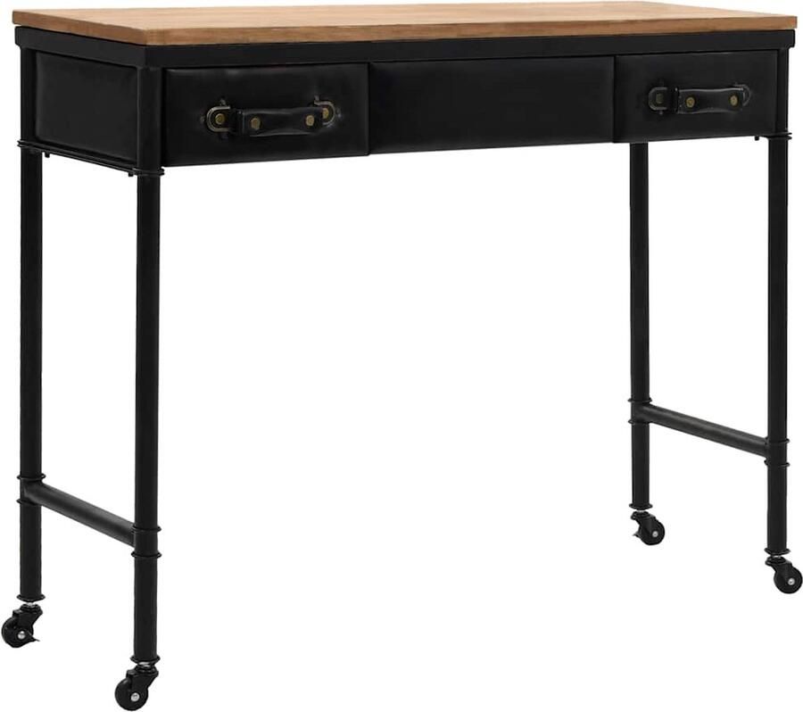 VidaXL Wandtafel MDF & Vurenhout 100x33 5x80 cm Vintage Wandtafel Wandconsole Salontafel Entreetafel Multifunctionele Tafel Houten Tafel Retro Tafel Industriële Tafel - Foto 2