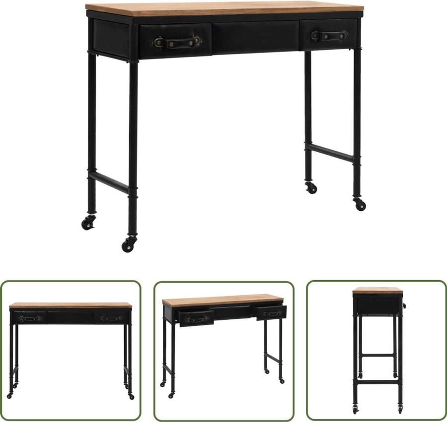 VidaXL Wandtafel MDF & Vurenhout 100x33 5x80 cm Vintage Wandtafel Wandconsole Salontafel Entreetafel Multifunctionele Tafel Houten Tafel Retro Tafel Industriële Tafel