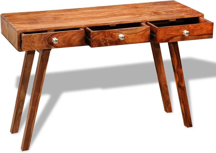 VidaXL -Wandtafel-met-3-lades-76-cm-massief-sheeshamhout - Foto 3