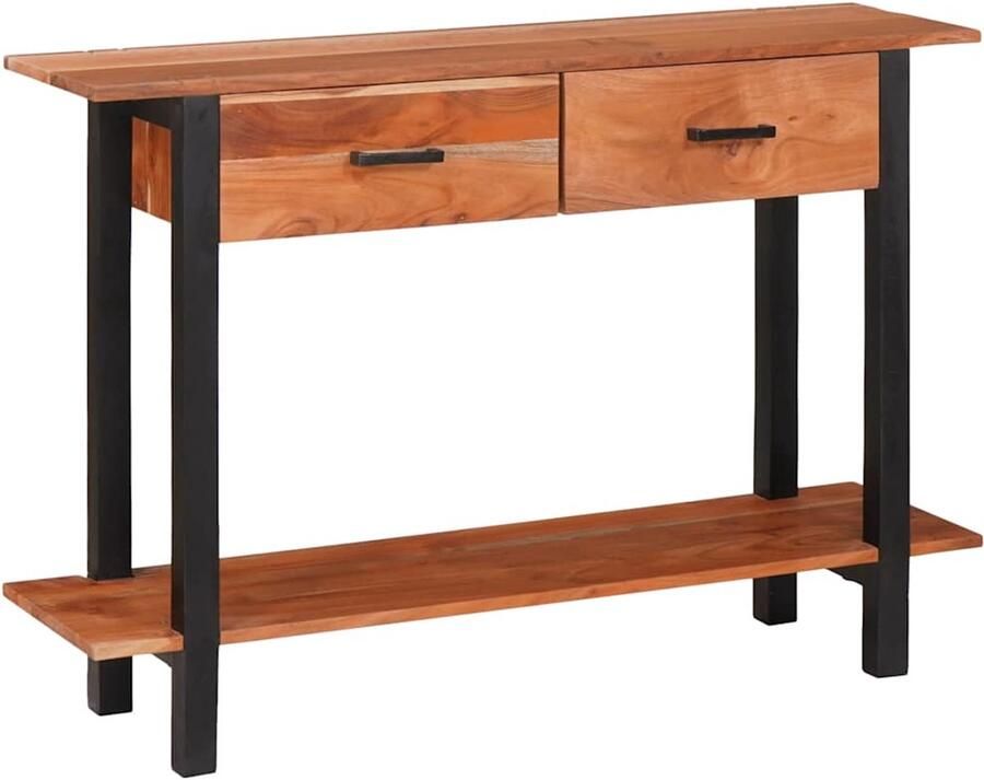 VidaXL Wandtafel met lade Bruin 110 x 30 x 75 cm Massief acaciahout