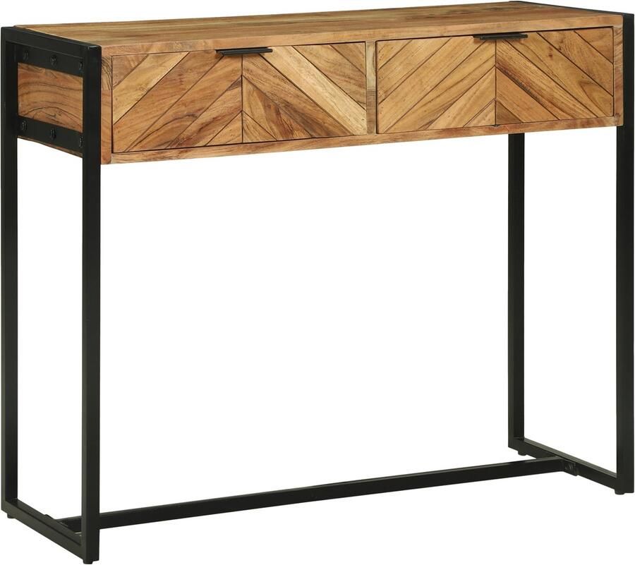 VidaXL Wandtafel met lade Bruin 90 x 35 x 75 cm massief mangohout