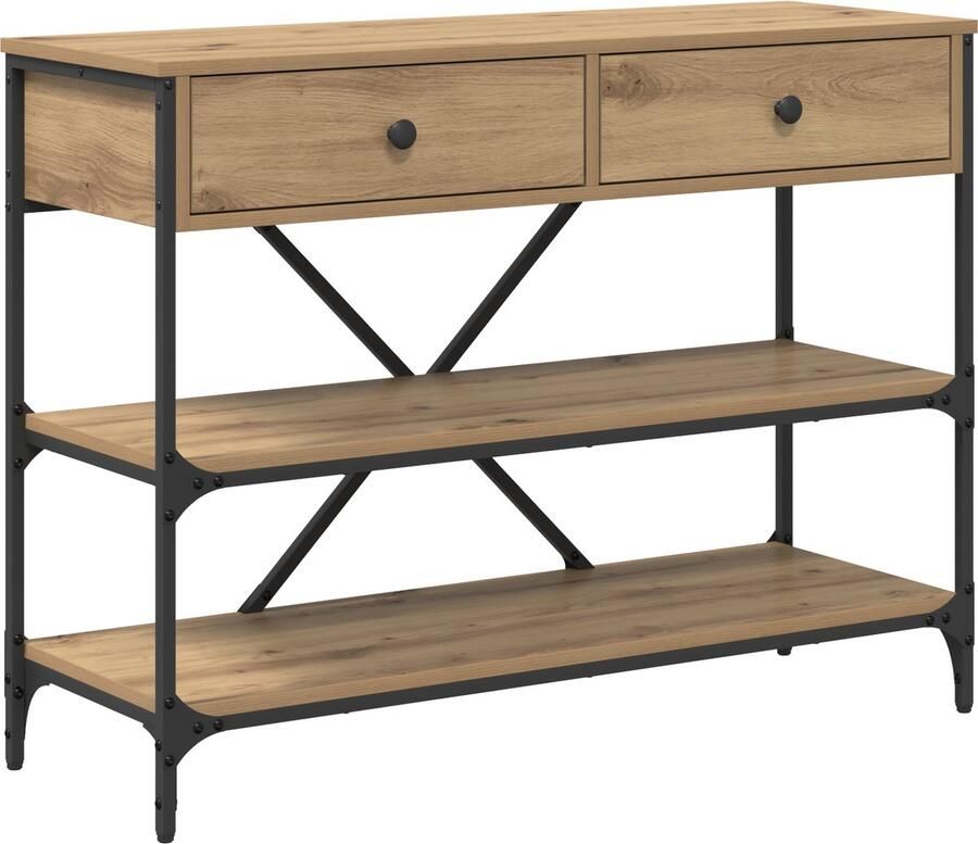 VidaXL Wandtafel met lade met plank Anders artisanaal eikenkleurig