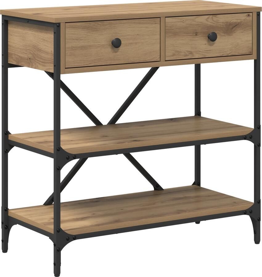 VidaXL Wandtafel met lade met plank Anders artisanaal eikenkleurig