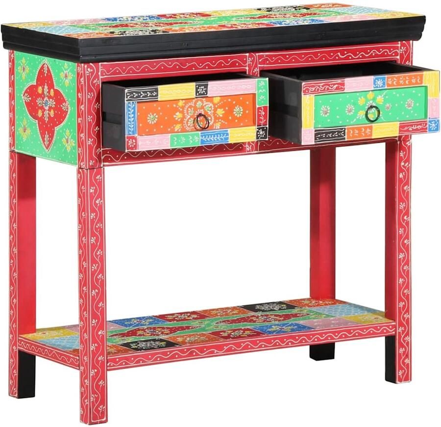 VidaXL Wandtafel met lade Multikleur 80 x 35 x 76 cm Bewerkt hout